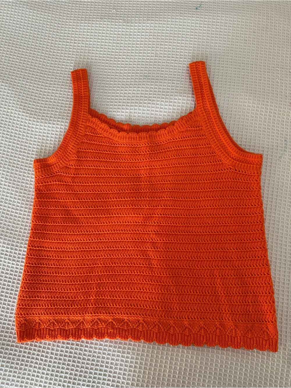 NWT J. Crew Favtroy Orange Crochet Tank Top sz S
